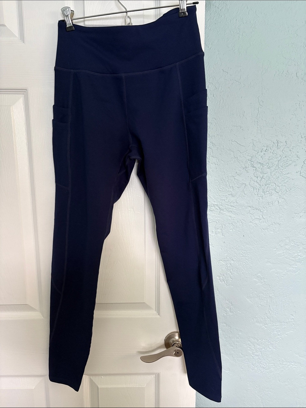 Baleaf Navy High-Waist Leggings with Side Pockets